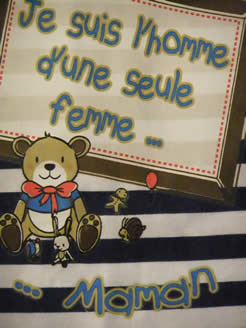 The motif on a french outfit for boys aged 24 to 36 months 