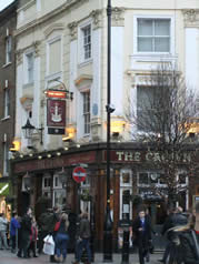 The Crown Pub Seven Dials.   At one time each apex contained a pub