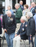 Odiham local veterans watch at the start of the Armed Forces Day Parade.