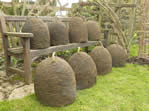 Eight cloomed wicker skeps made for the Robin Hood movie. http://www.martinatnewton.com/page2.htm